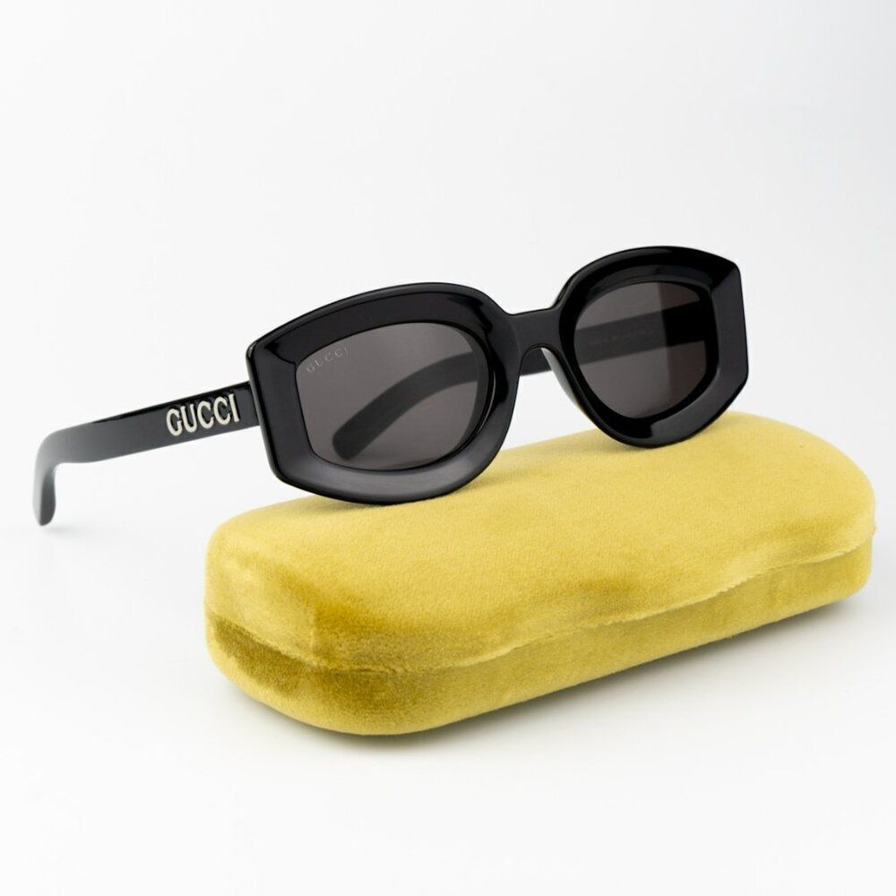 NEW Gucci GG1719S 001 Black Grey Women Square Sunglasses GG 1719S